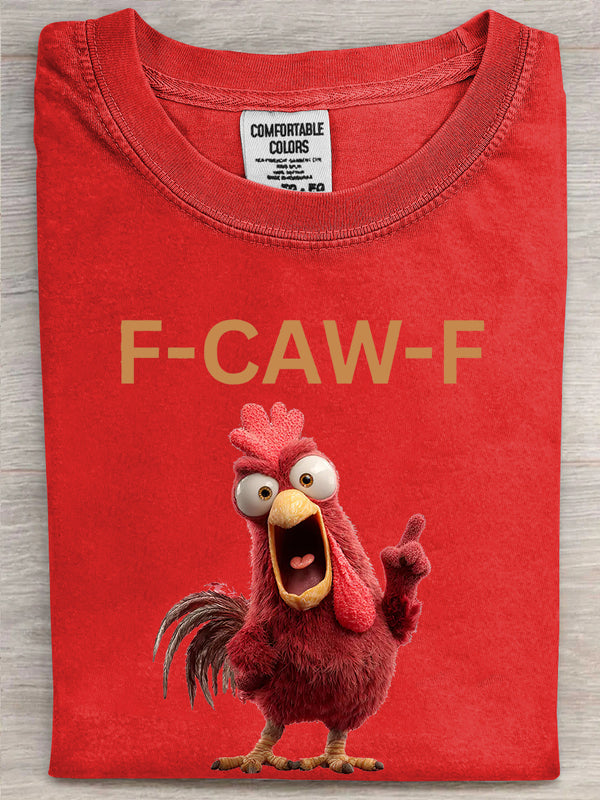 F-Caw-F Funny Chicken Printed Unisex Oversized T-shirt