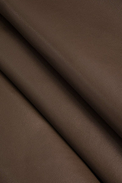 Basic Faux Leather Ruched Mini Skirt - MISMIMCWBK2408140044-BROWN-XS