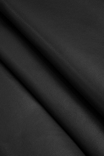 Basic Faux Leather Ruched Mini Skirt - MISMIMCWBK2408140044-BLACK-XS