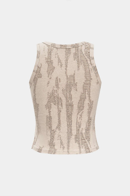 Basic Ripped Tank Top - MISMIMCWTT2504080044-BEIGE-XS