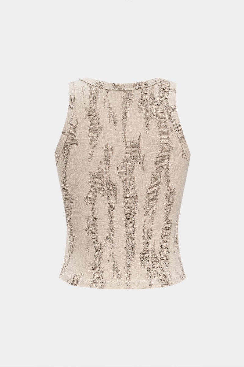 Basic Ripped Tank Top - MISMIMCWTT2504080044-BEIGE-XS