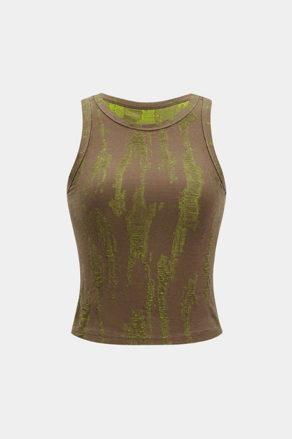 Basic Ripped Tank Top - MISMIMCWTT2504080044-BROWN-XS