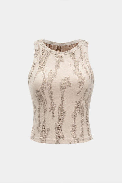 Basic Ripped Tank Top - MISMIMCWTT2504080044-BEIGE-XS