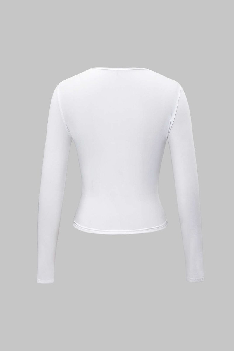 Basic Solid Round Neck Long Sleeve Top - MISMIMCWTL2307250061-WHITE-XXS