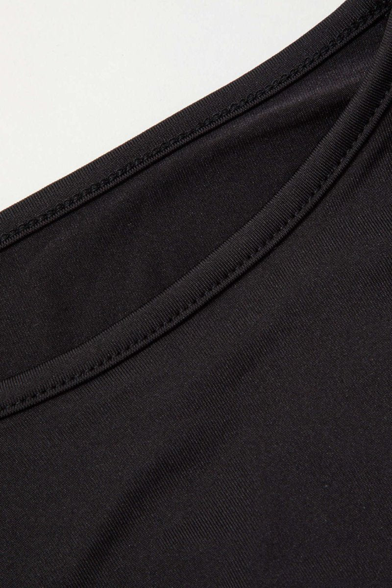 Basic Solid Round Neck Long Sleeve Top - MISMIMCWTL2307250061-BLACK-XS