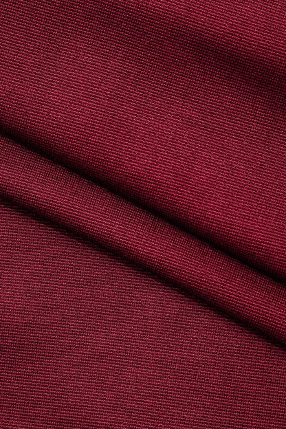 Basic V - neck Strapless Bodysuit - MISMIMCWTO2401250002-BURGUNDY-S