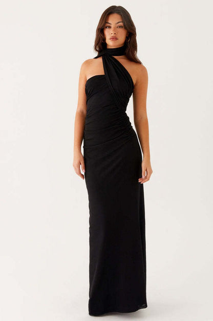 Tie Dye Mesh Spaghetti Strap Maxi Party Dress