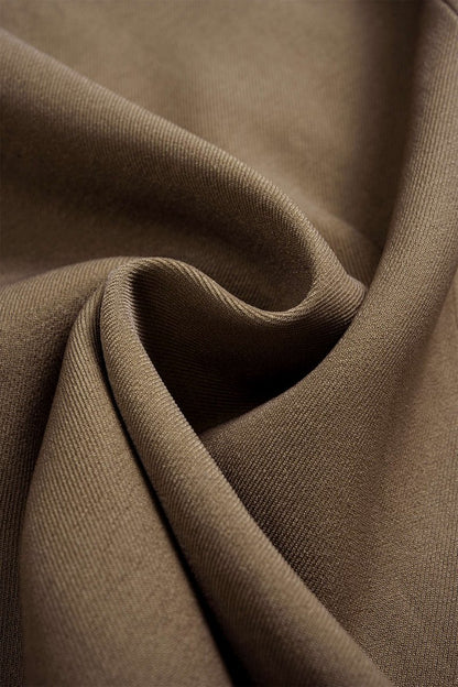 Belted Asymmetrical Ruched High Waist Skirt - MISMIMCWBK2508210088-KHAKI-XS