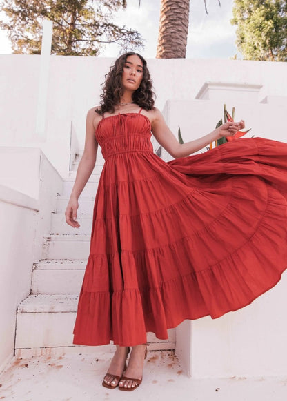 Birdie Dress Red - MISMIJK24049-W-RED-XXS