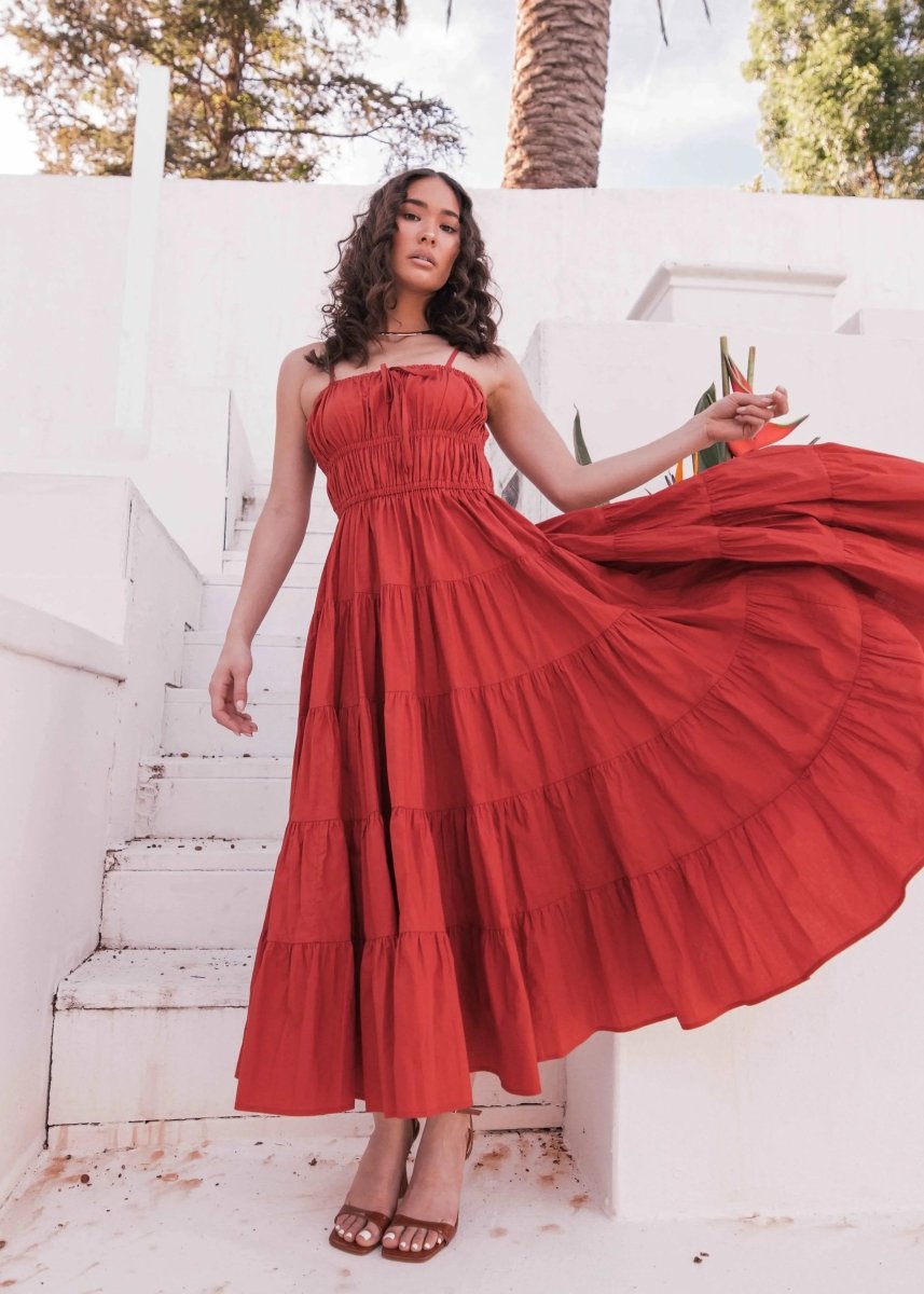 Birdie Dress Red - MISMIJK24049-W-RED-XXS