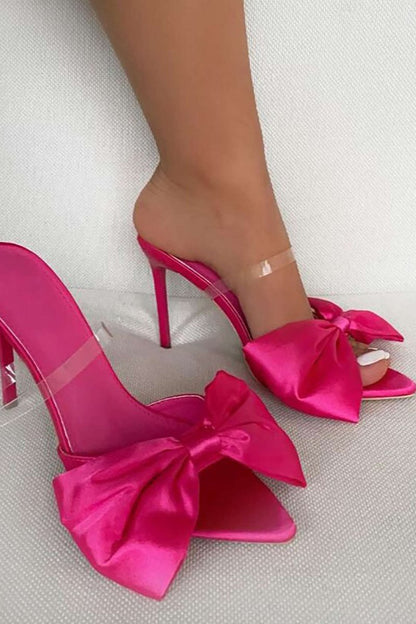 Bowtie Slingback High Heels - MISMIMCSHM2401180189-DEEP PINK-37