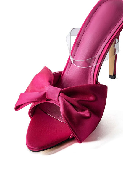 Bowtie Slingback High Heels - MISMIMCSHM2401180189-DEEP PINK-37