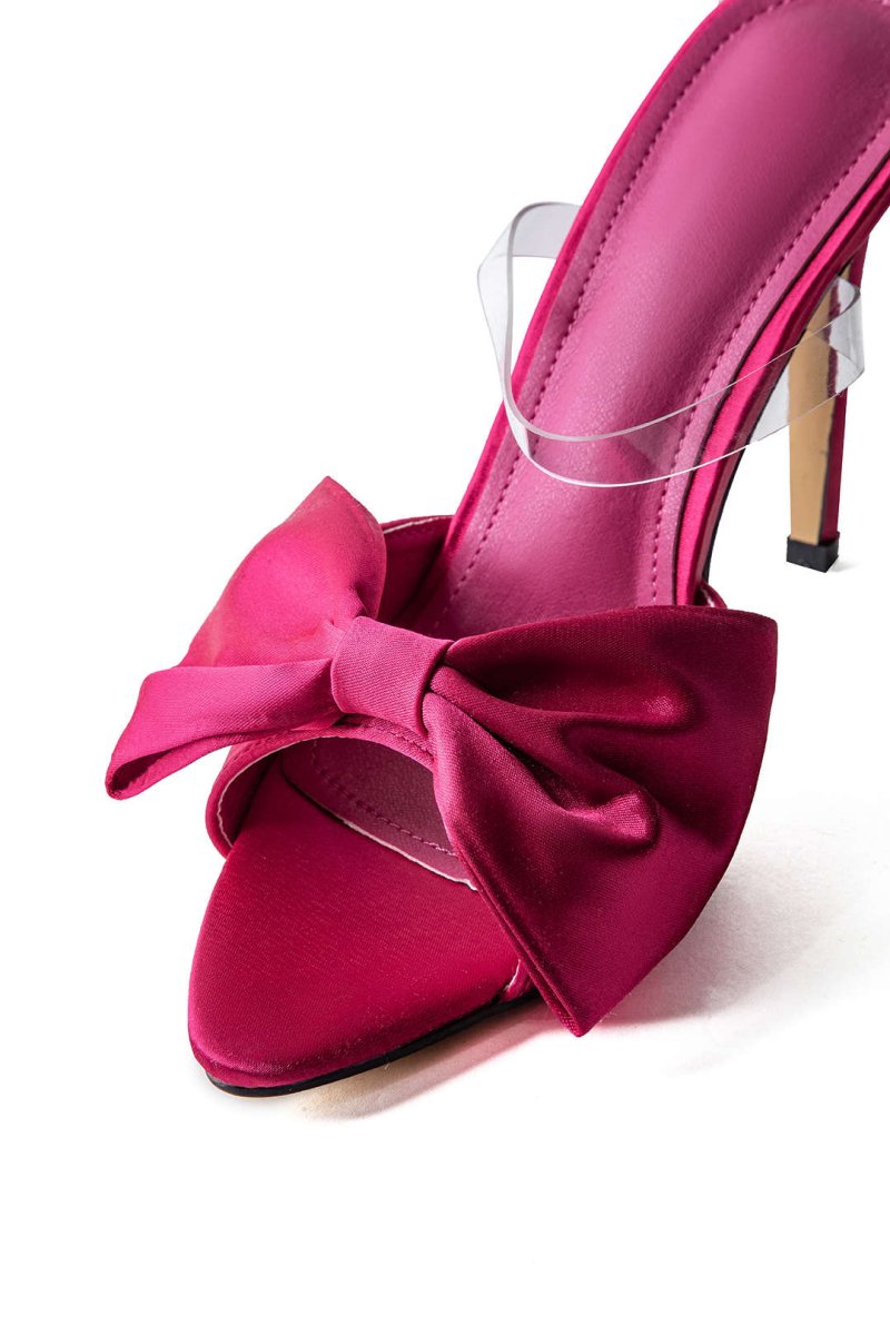 Bowtie Slingback High Heels - MISMIMCSHM2401180189-DEEP PINK-37