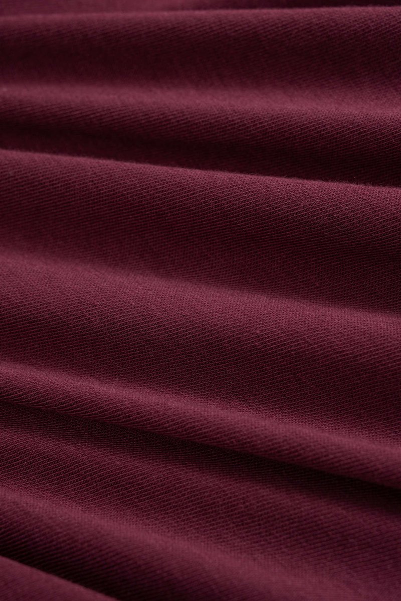 Button Asymmetrical Neck Long - Sleeve Top - MISMIMCWTL2508230026-BURGUNDY-S