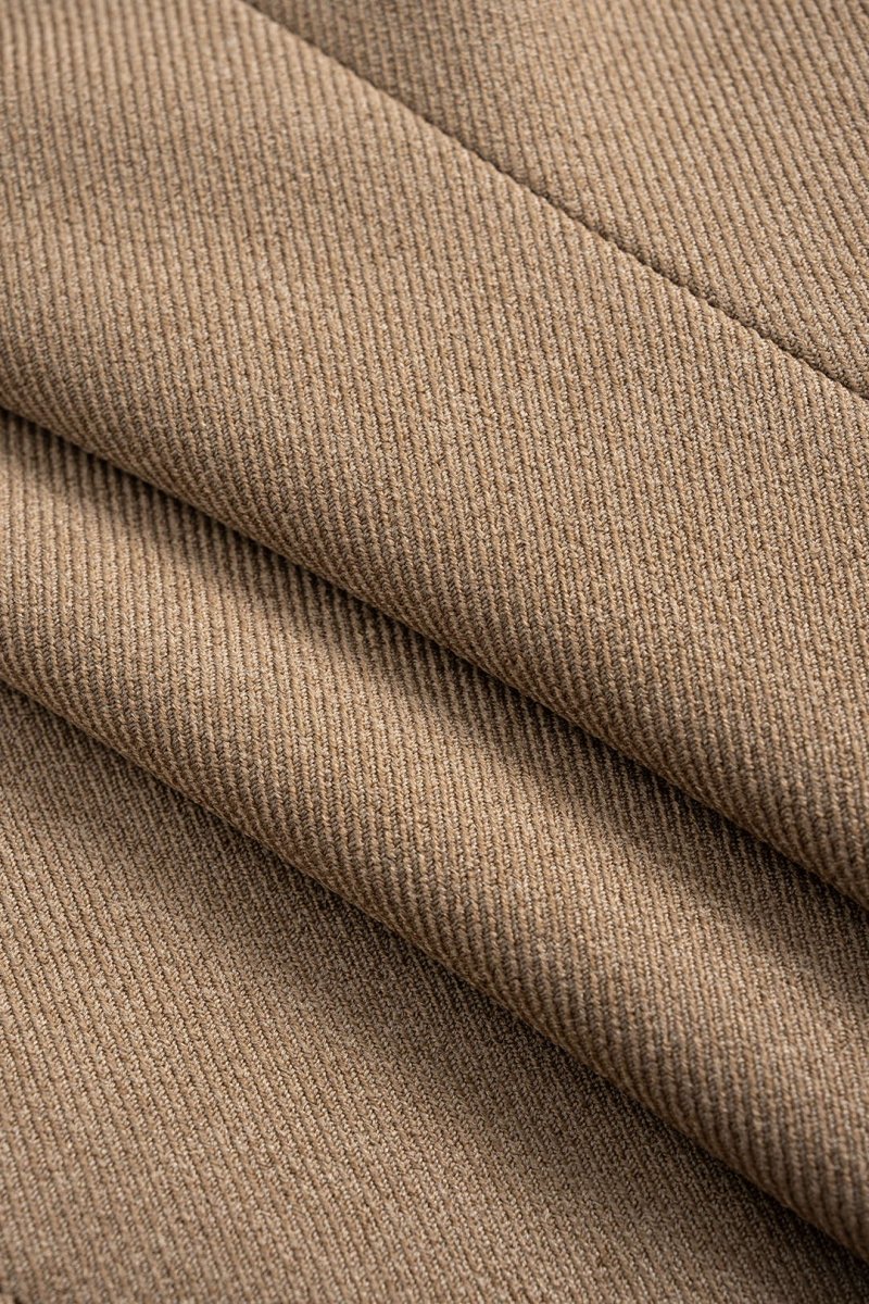 Button Ruffle Ruched Notched Lapel Jacket - MISMIMCWOJ2508130050-KHAKI-XS