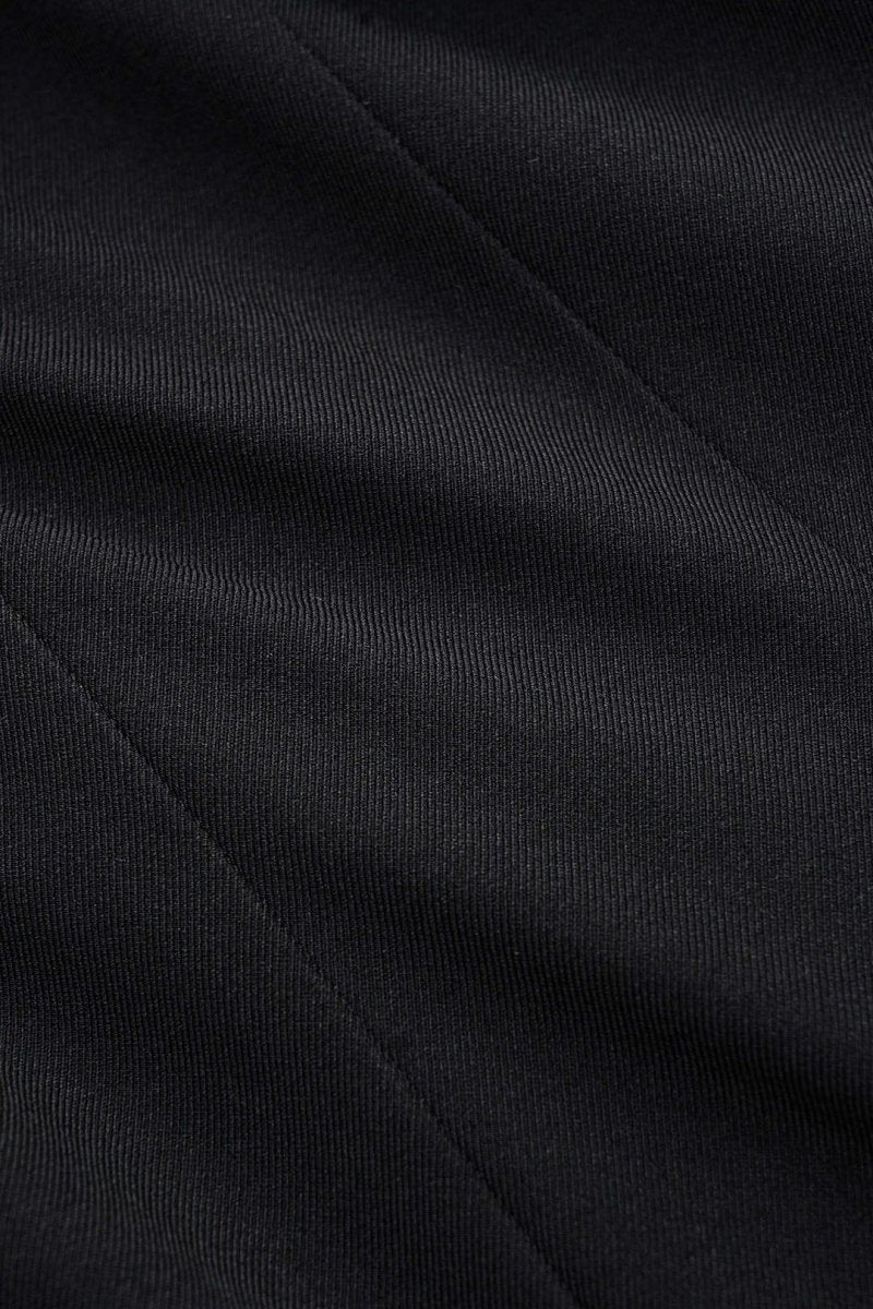 Button V - Neck Pocket Long Sleeve Mini Dress - MISMIMCWDC2412180142-BLACK-XS