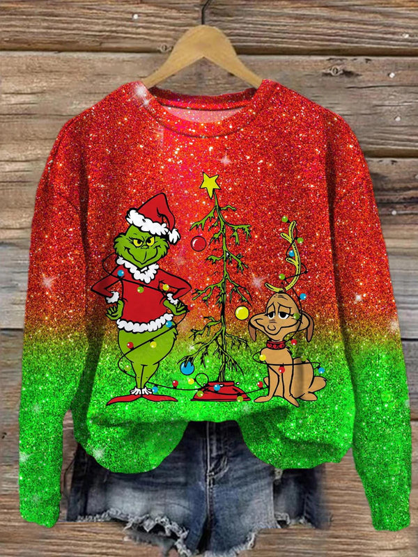 Christmas Cartoon Printed Women's Sweatshirt