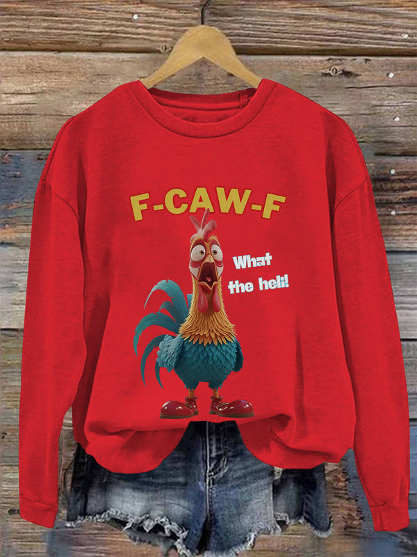 F-Caw-F What What The Heli! Printed Fleece-lined Unisex Sweatshirt