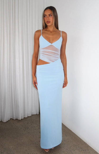 Call Me Up Maxi Dress Blue - MISMIWFLOD252-6-XXS