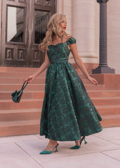 Campbell Midi Corset Dress Green - MISMIJK2483-W-GRN-00