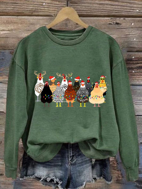 Christmas Flock Printed Women's Sweatshirt