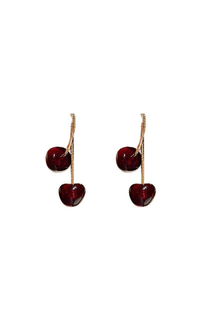 Cherry Design Earrings - MISMIMCAJE2412170008-GOLD-F