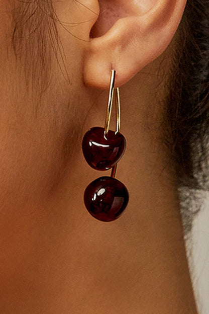 Cherry Design Earrings - MISMIMCAJE2412170008-GOLD-F
