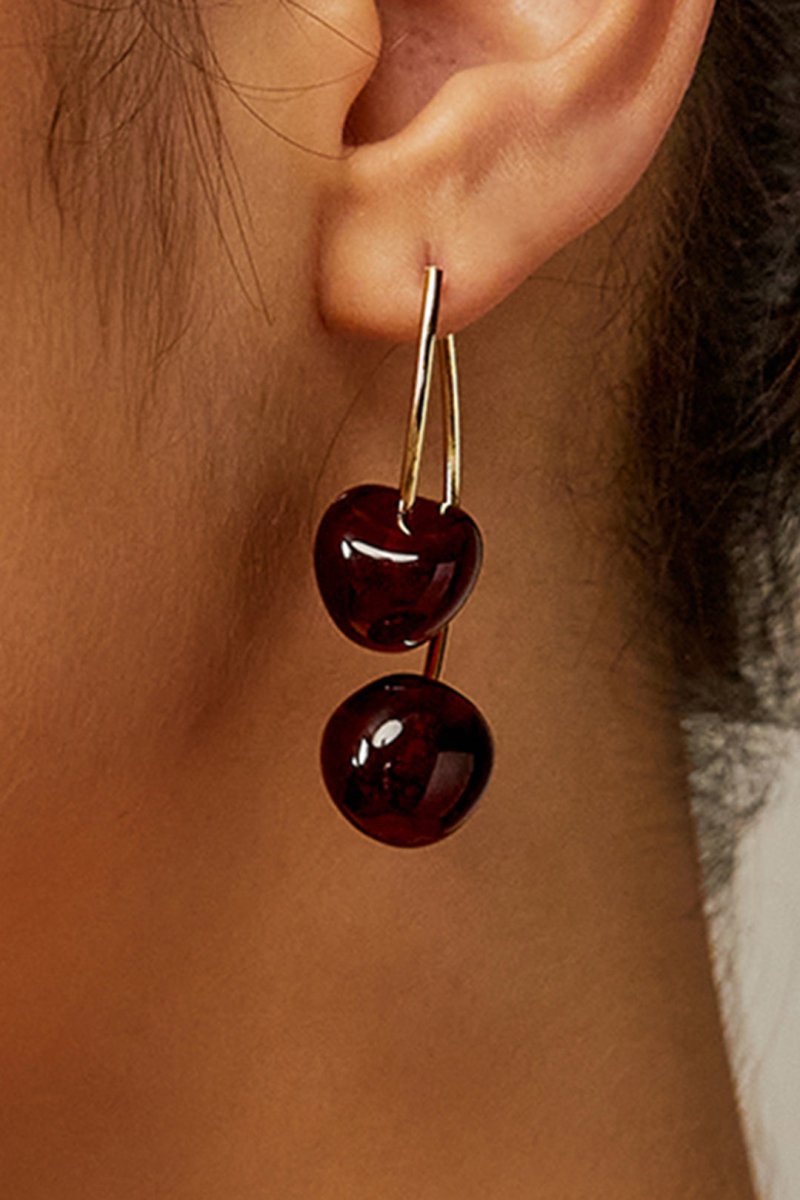 Cherry Design Earrings - MISMIMCAJE2412170008-GOLD-F