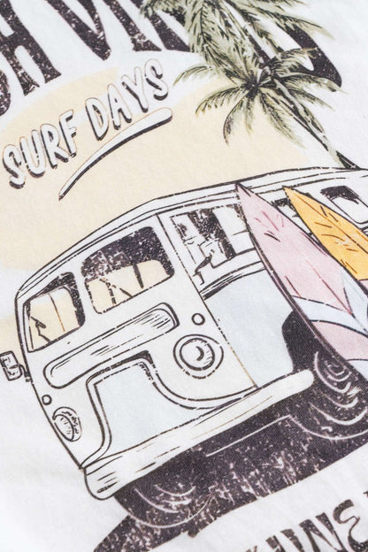 Coconut Palm Car Letter Print Tank Top - MISMIMCWTT2501230111-WHITE-XS