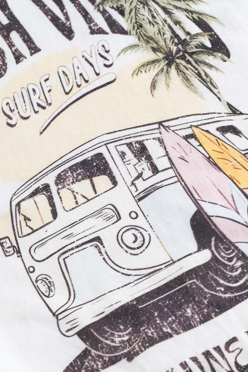 Coconut Palm Car Letter Print Tank Top - MISMIMCWTT2501230111-WHITE-XS