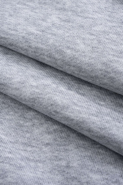 Contrast Patchwork Long - Sleeve Top And Shirred Waistband Drawstring Trousers Set - MISMIMCWSC2509150017-GRAY-XS