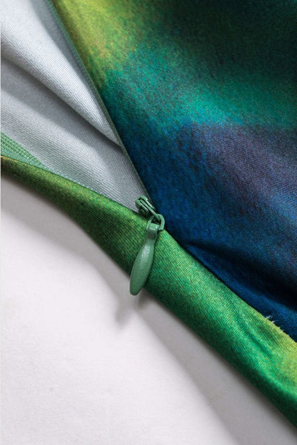 Contrast Print Satin Zipper Skirt - MISMIMCWBK2502080029-MULTICOLOR-XS