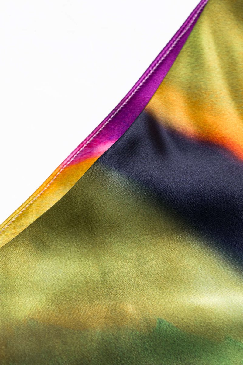 Contrast Print Satin Zipper Skirt - MISMIMCWBK2502080029-MULTICOLOR-XS