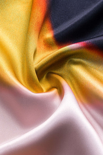 Contrast Print Satin Zipper Skirt - MISMIMCWBK2502080029-MULTICOLOR-XS