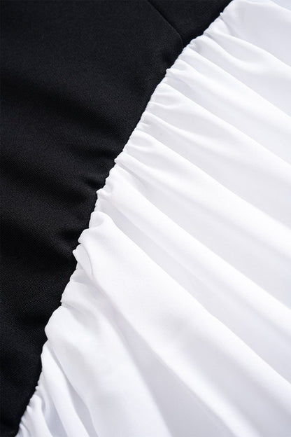 Contrast Satin Ruched Slit Strapless Maxi Dress - MISMIMCWDA2503030067-Contrast Color-XS