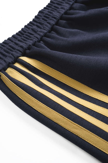 Contrast Stripes Wide Leg Trousers - MISMIMCWBT2510100007-ROYAL-XS