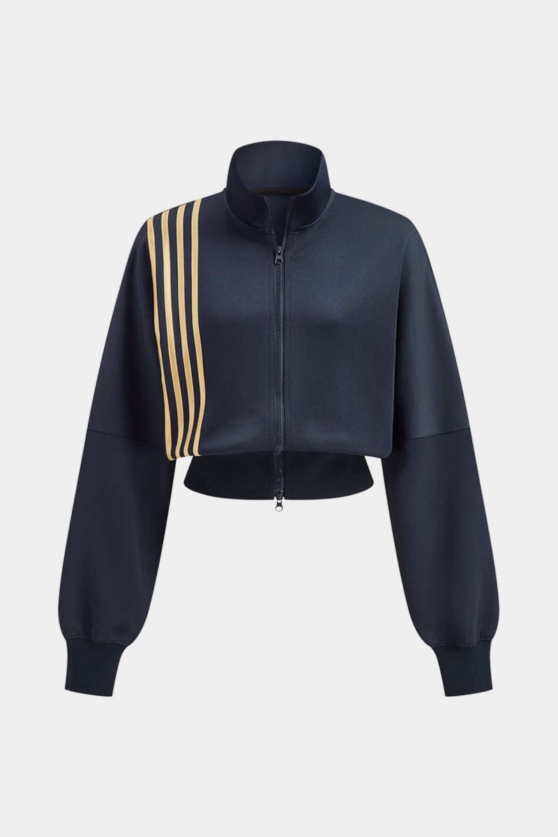 Contrast Stripes Zipper Cropped Jacket - MISMIMCWOJ2510100006-ROYAL-XS