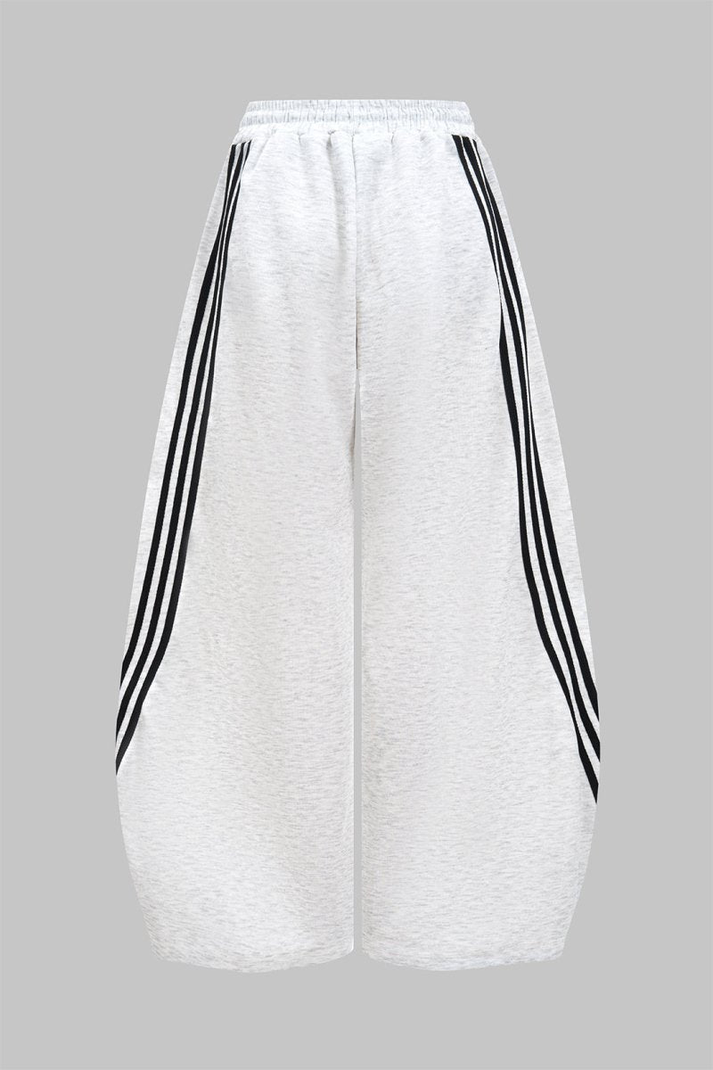 Contrast Tie - Up Barrel Trousers - MISMIMCWBT2504170090-PEARL RIVER-XS