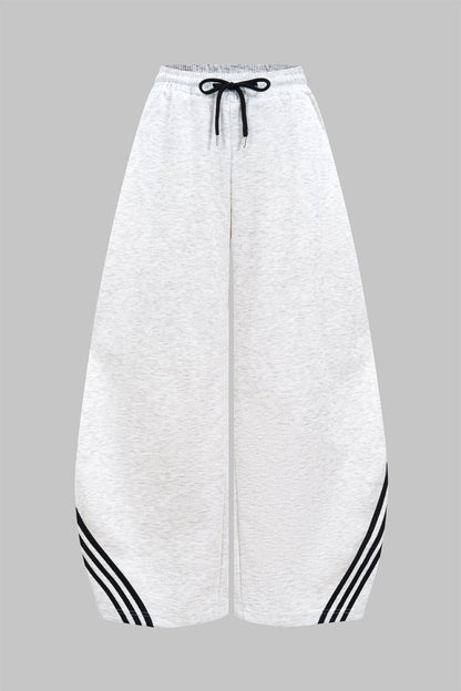 Contrast Tie - Up Barrel Trousers - MISMIMCWBT2504170090-PEARL RIVER-XS