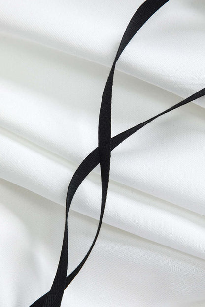 Contrast Tie - Up Sweatshirt - MISMIMCWSC2409020036-WHITE-XS