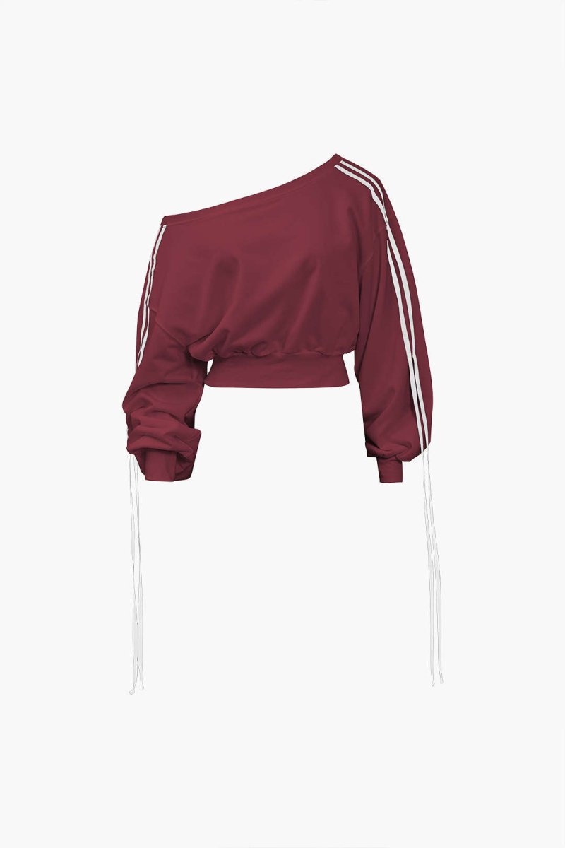 Contrast Tie - Up Sweatshirt - MISMIMCWSC2409020036-WHITE-XS