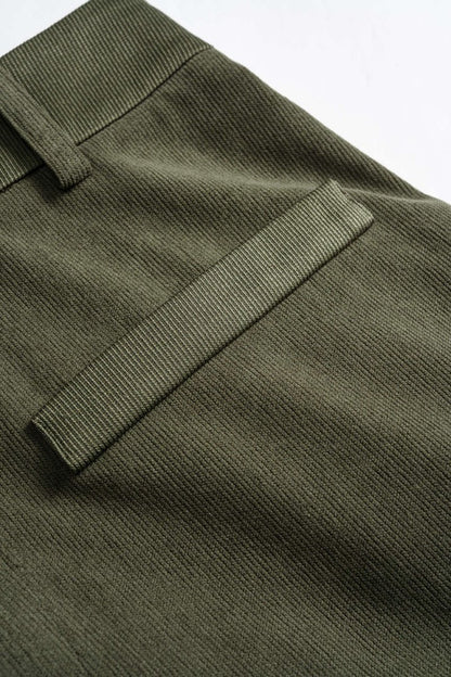 Corduroy Wide Leg Trousers - MISMIMCWBT2508290002-OLIVE-XS