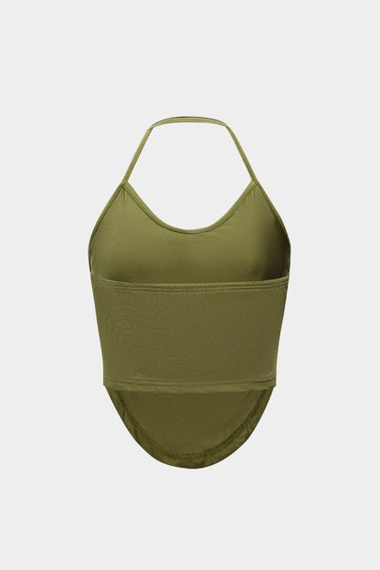 Cowl Neck Halter Cami Top - MISMIMCWTT2503220083-GREEN-XS