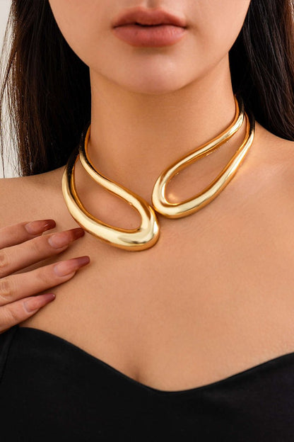 Cut Out Asymmetrical Necklace - MISMIMCAJN2403180113-GOLD-F