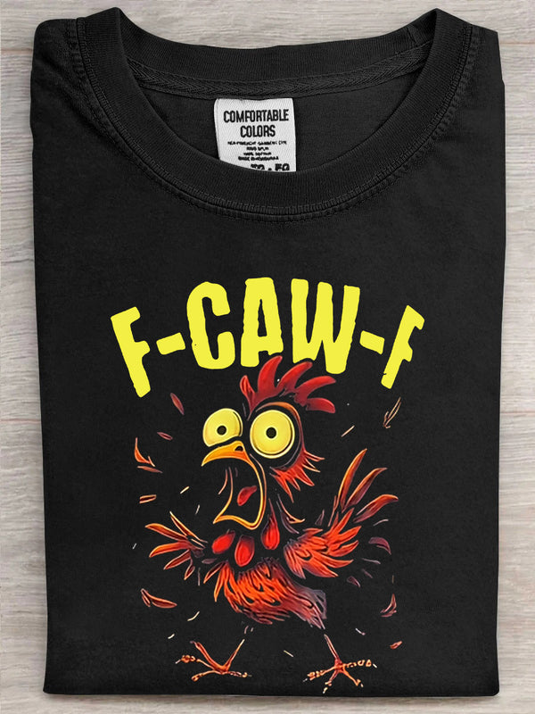 F-Caw-F Funny Chicken Printed Unisex Oversized T-shirt