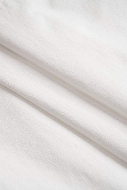 Deep V - neck Cut Out Corset Long - Sleeve Shirt - MISMIMCWTE2412130032-SNOW WHITE-S