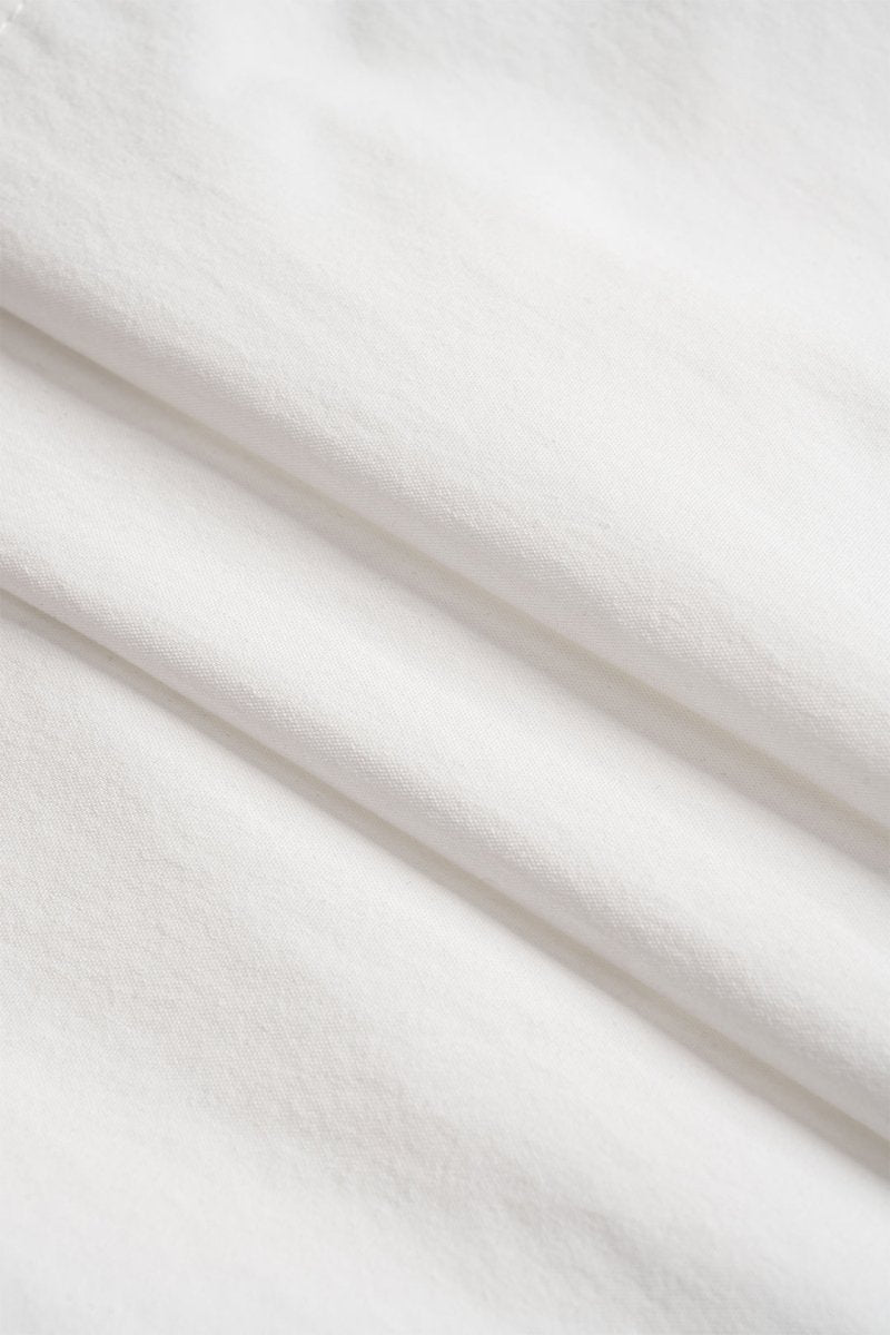 Deep V - neck Cut Out Corset Long - Sleeve Shirt - MISMIMCWTE2412130032-SNOW WHITE-S