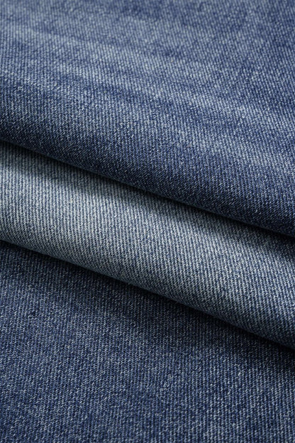 Denim Asymmetrical Button Shorts - MISMIMCWNT2503240001-BLUE-XS