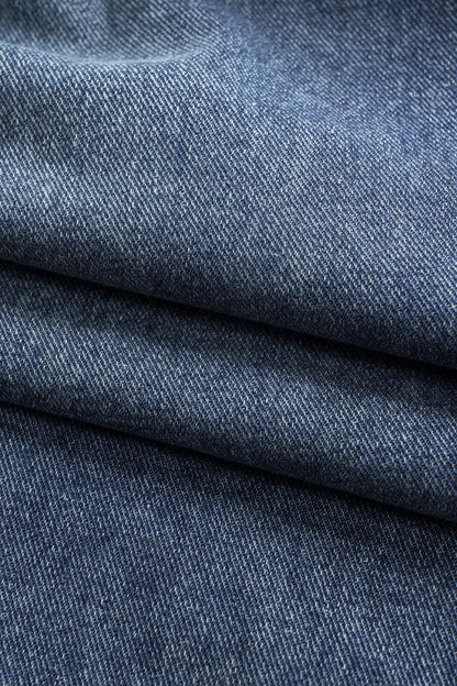 Denim Asymmetrical High Waist Jeans - MISMIMCWNJ2501100055-LIGHT WASH BLUE-XS