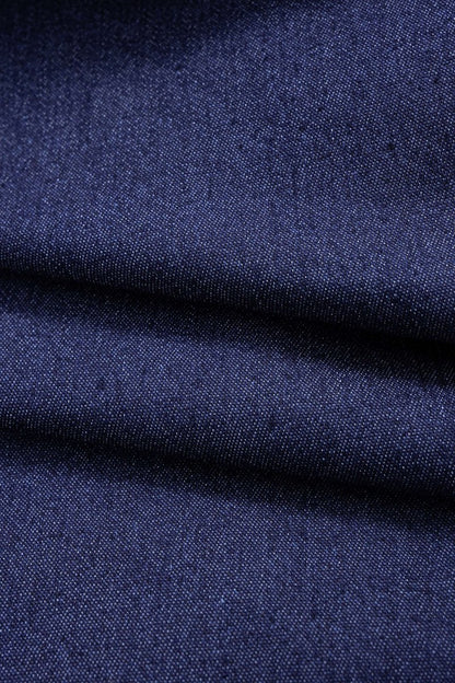 Denim Asymmetrical Ruched Bustier Belted Zipper Maxi Dress - MISMIMCWNI2507020058-ROYAL-XS